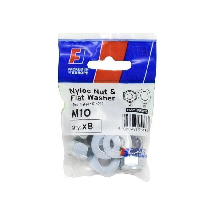 Forgefix Nyloc Nut & Washer M10 ForgePack 8 ForgeFix - Town Tools
