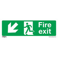 Sealey Safe Conditions Safety Sign Fire Exit (Down Left) Self-Adhesive Vinyl Pac