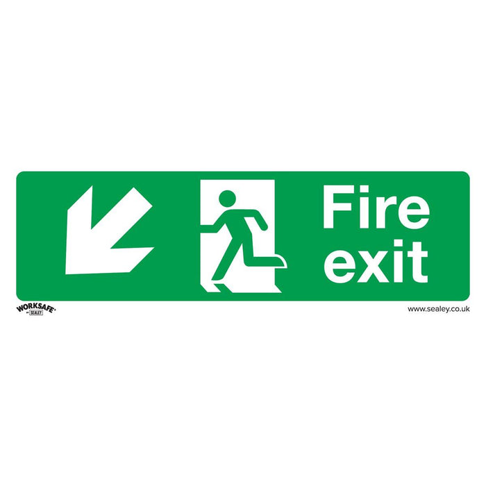 Sealey Safe Conditions Safety Sign Fire Exit (Down Left) Self-Adhesive Vinyl Pac Sealey - Town Tools 