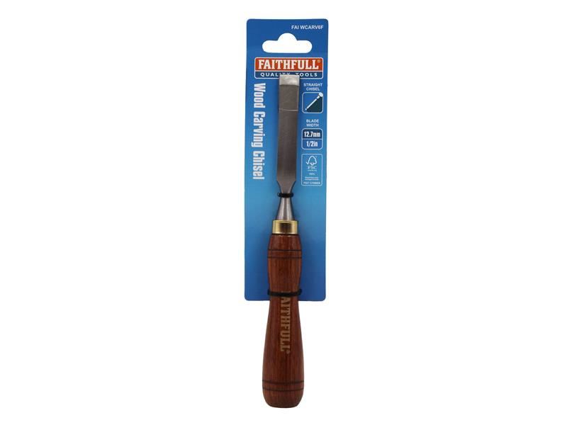 Faithfull FSC Straight Chisel Carving Chisel 12.7mm (1/2in) Faithfull - Town Tools