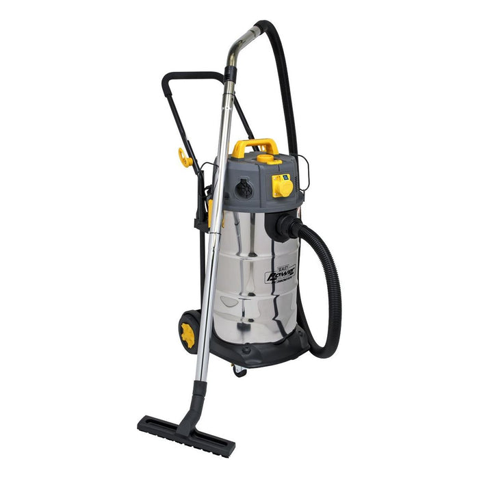 Sealey Vacuum Cleaner Industrial Dust-Free Wet/Dry 38L 1100W/110V Stainless Stee Sealey - Town Tools 