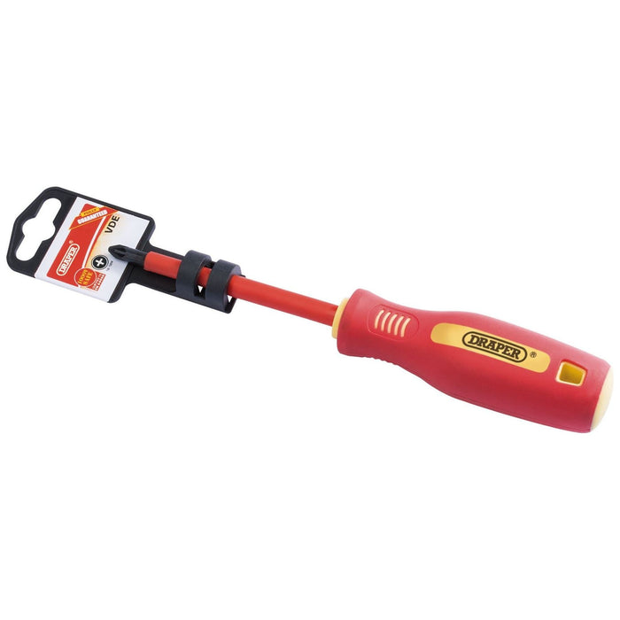 Draper Fully Insulated Soft Grip Cross Slot Screwdriver, No.2 x 100mm 46529 Draper - Town Tools 