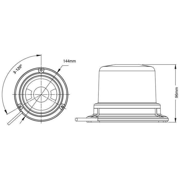 Ring Automotive RCV9810 4 Function Compact LED Beacon with 3 Bolt Fixing, 10/30 Ring Automotive - Town Tools 