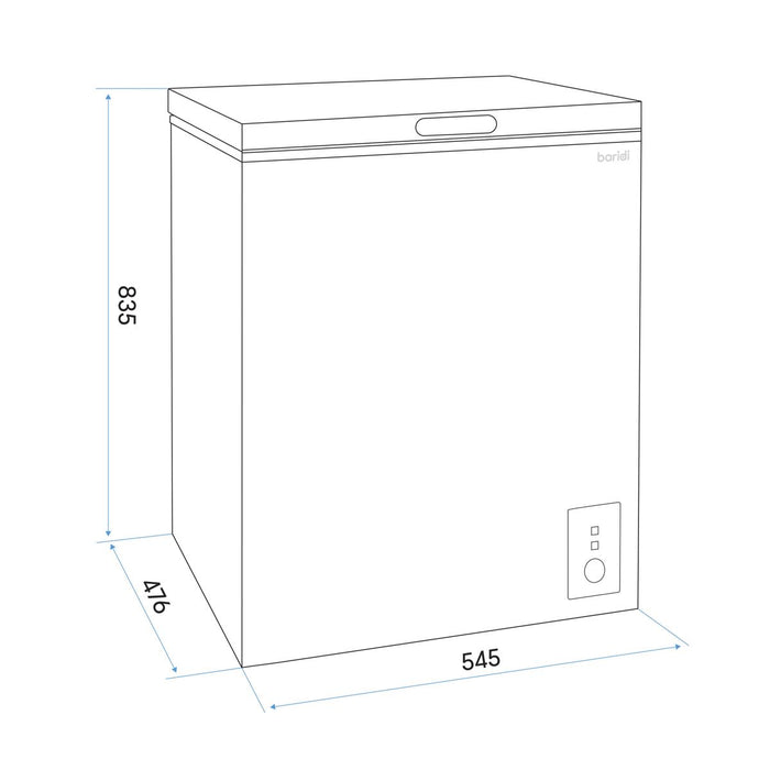 Baridi Freestanding Chest Freezer 99L Capacity - White DH116