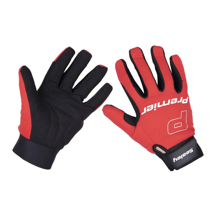 Sealey Mechanic's Gloves Padded Palm Large Pair MG796L Sealey - Town Tools 