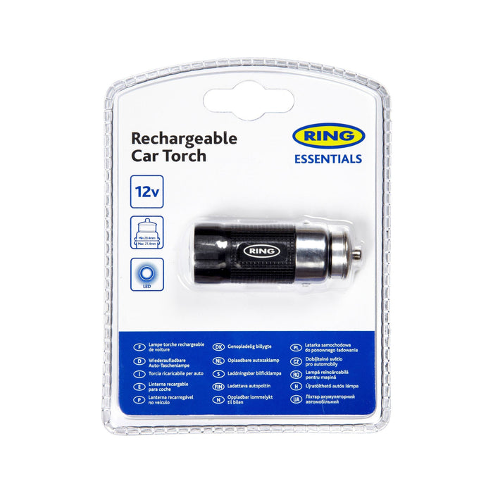 Ring Automotive RRCT01 Rechargeable Car Torch, 12 V, Black Ring Automotive - Town Tools 