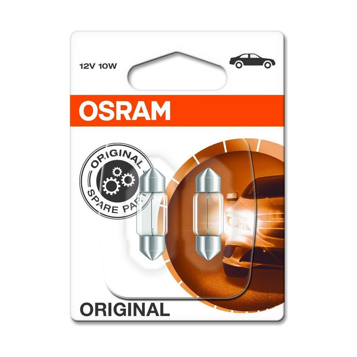 Osram 6438-02B Original Equipment Quality Festoon Bulbs, 12 V, 10 W, Set of 2, Y Osram - Town Tools 