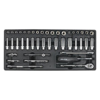 Sealey Tool Tray with Socket Set 43pc 1/4"Sq Drive TBT19