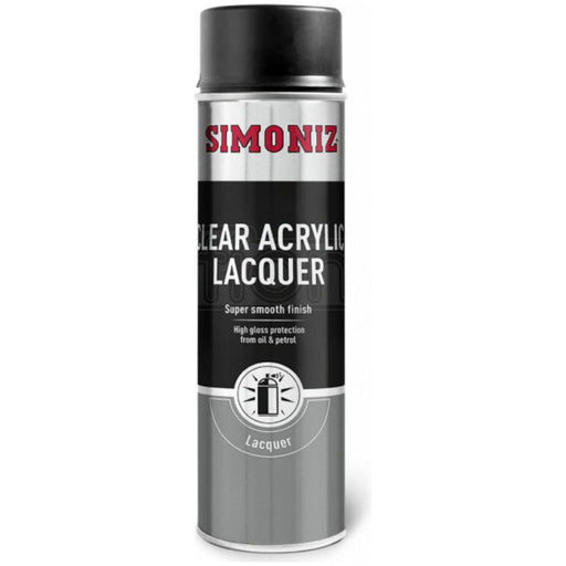 6x Simoniz Clear Acrylic Lacquer Smooth High Gloss Aerosol Spray Paint 500ml Simoniz - Town Tools 