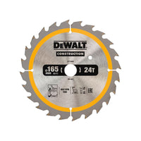Dewalt Power Tools Cordless Construction Trim Saw Blade 165 x 20mm x 24T