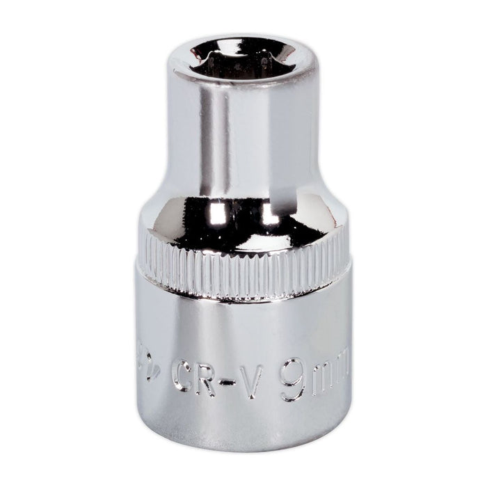 Sealey WallDrive Socket 9mm 1/2"Sq Drive Fully Polished SP1209 Sealey - Town Tools 