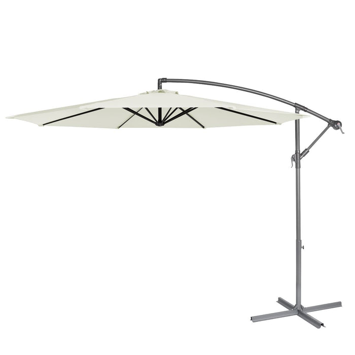 Dellonda Banana Parasol with Cover 3m - Cream DG265