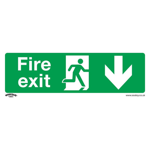 Sealey Safe Conditions Safety Sign Fire Exit (Down) Self-Adhesive Vinyl Pack of Sealey - Town Tools 