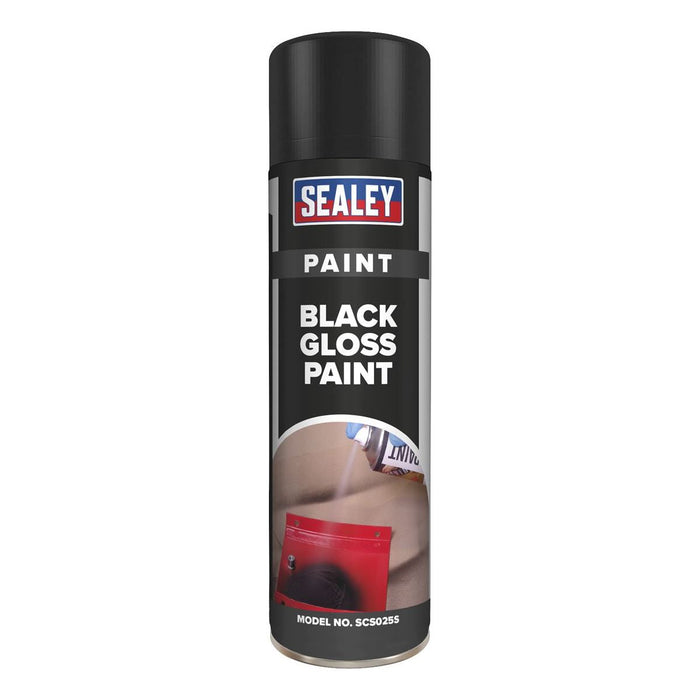 Sealey Black Gloss Paint 500ml SCS025S Sealey - Town Tools 