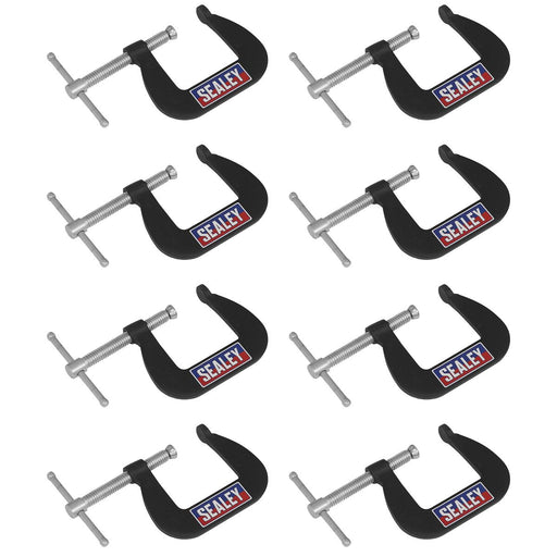 Sealey Junior C-Clamp Set 38mm x 38mm 8pc GCC03 Sealey - Town Tools 