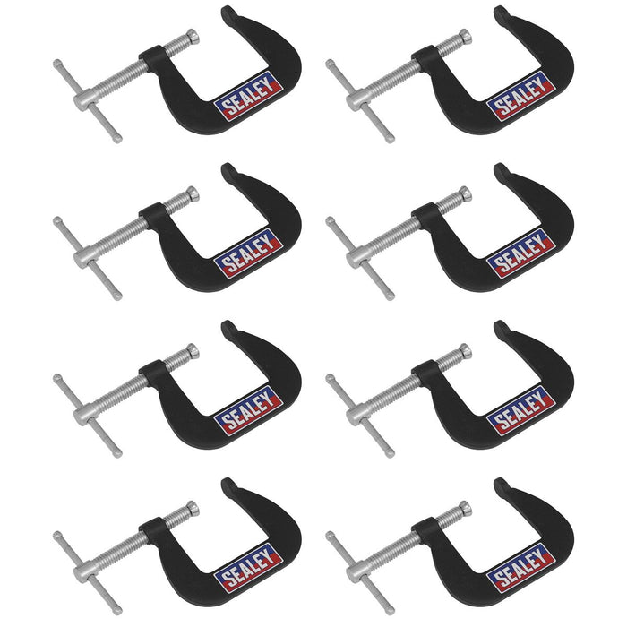 Sealey Junior C-Clamp Set 38mm x 38mm 8pc GCC03 Sealey - Town Tools 