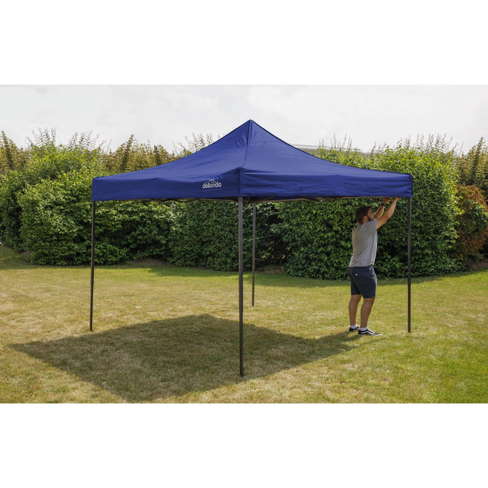 Dellonda 2x2m Pop-Up Gazebo Heavy Duty  Carry Bag Rope Stakes & Weight Blue