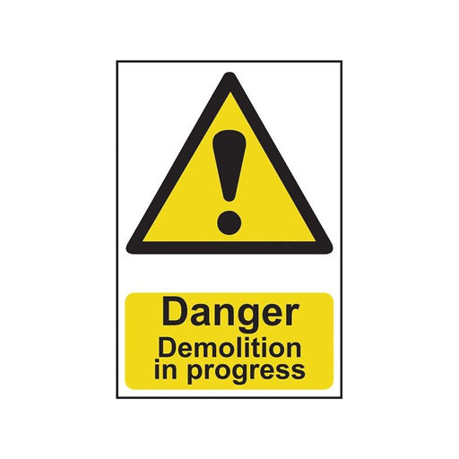 Scan Danger Demolition In Progress - PVC Sign 400 x 600mm Scan - Town Tools