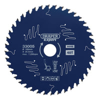 Draper Expert TCT Circular Saw Blade for Wood with PTFE Coating, 185 x 25.4mm, 4