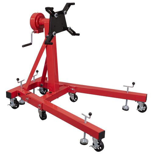 Folding 360º Rotating Engine Stand with Geared Handle Drive 680kg Capacity Sealey - Town Tools 