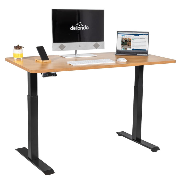 Dellonda Electric Height Adjustable Standing Desk 1400 x 700mm Dual Motor 100kg