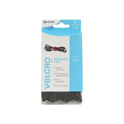 Velcro® Brand VELCRO® Brand ONE-WRAP® Reusable Ties (6) 12mm x 20cm Black VELCRO® Brand - Town Tools