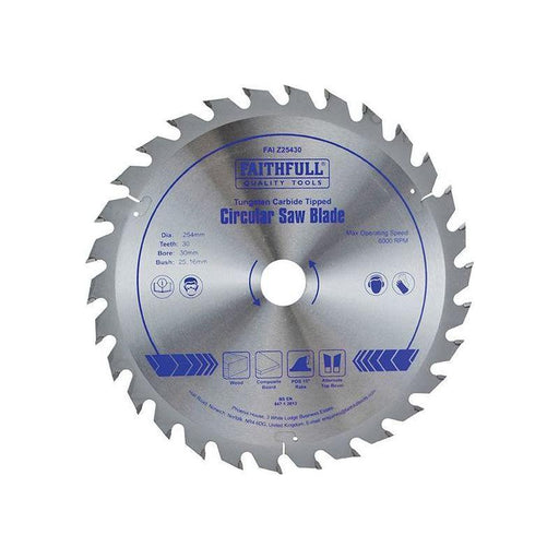 Faithfull TCT Circular Saw Blade 250 x 30mm x 24T POS Faithfull - Town Tools