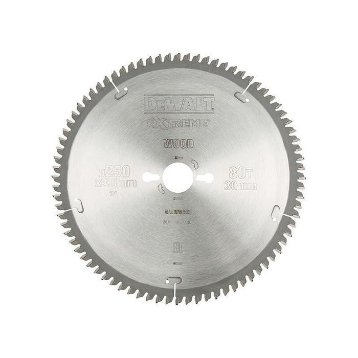 Dewalt Power Tools Series 40 Circular Saw Blade 250 x 30mm x 80T TCG/Neg DeWALT Power Tools - Town Tools