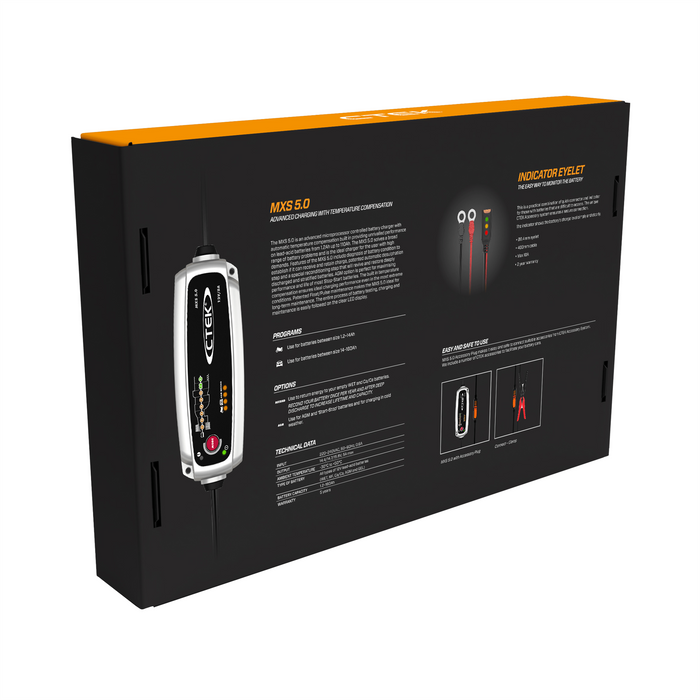 CTEK MXS 5.0 12v 5A Car Bike Van Boat Smart Battery Charger Kit Saxon - Town Tools