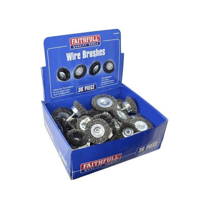 Faithfull Wire Brush Assortment 36 Piece Faithfull - Town Tools