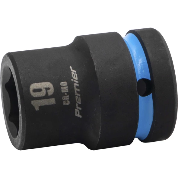 Sealey 3/4"Dr Impact Socket 19mm (Cyan Coded Ring)