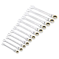 Draper Expert HI-TORQ Metric Flexible Head Ratchet Combination Spanner Set (12 Piece)