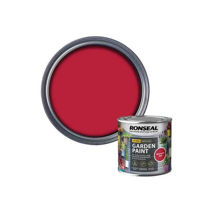 Ronseal Garden Paint Moroccan Red 250ml Ronseal - Town Tools