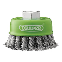 Draper Stainless-Steel Twist-Knot Wire Cup Brush, 75mm, M14