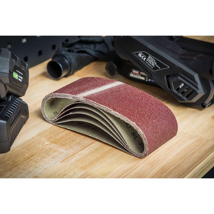 Sealey 76 x 457mm Sanding Belt 60Grit - Pack of 5 SB60457 Sealey - Town Tools 