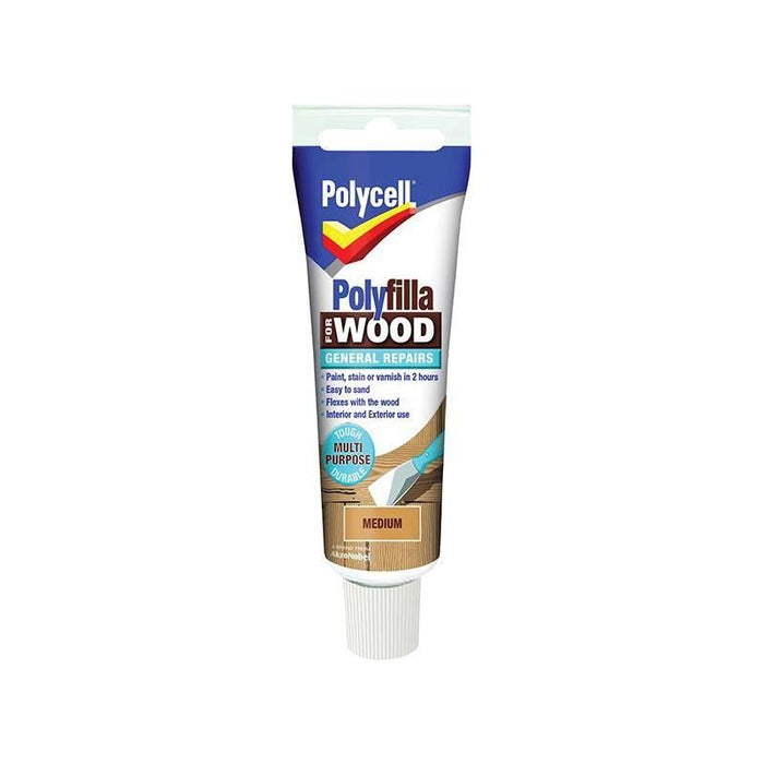 Polycell Polyfilla For Wood General Repairs Tube Medium 75g Polycell - Town Tools
