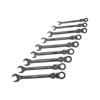 Faithfull Ratchet Combination Spanner Flex Head Set, 9 Piece