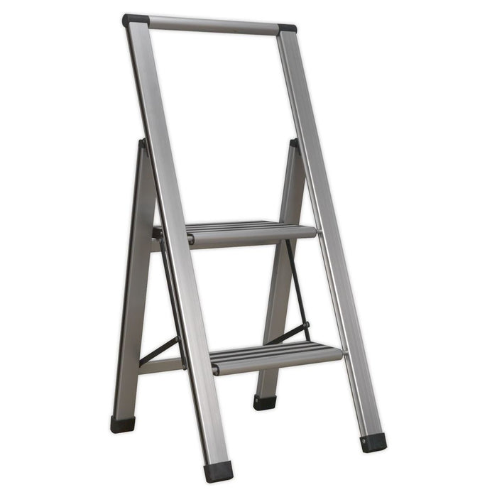 Sealey Aluminium Professional Folding Step Ladder 2-Step 150kg Capacity APSL2