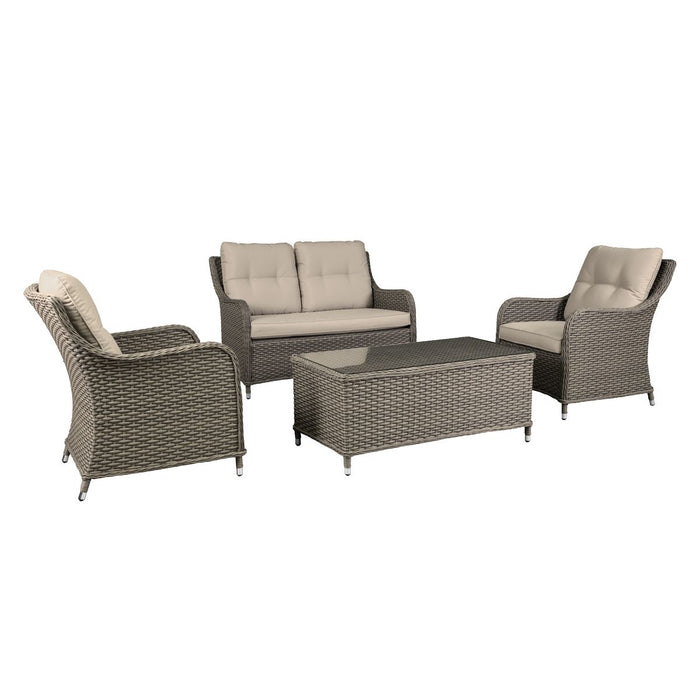 Dellonda Chester Rattan Wicker Outdoor Lounge Set 4pc DG87