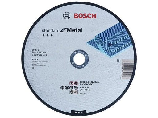 Bosch Powertool Accessories Std Metal Straight Cut Disc 230Mm Bosch Powertool Accessories - Town Tools