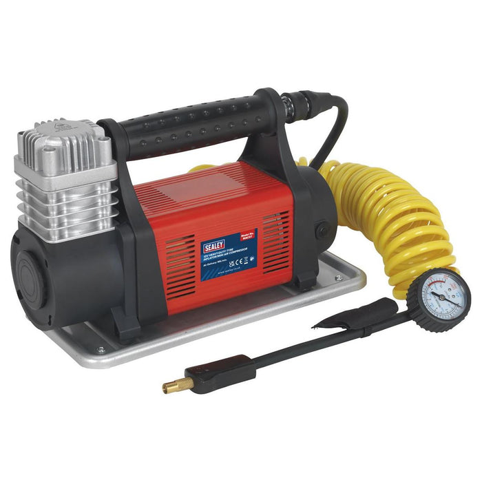 Sealey Tyre Inflator/Mini Air Compressor 12V Heavy-Duty MAC07 Sealey - Town Tools 