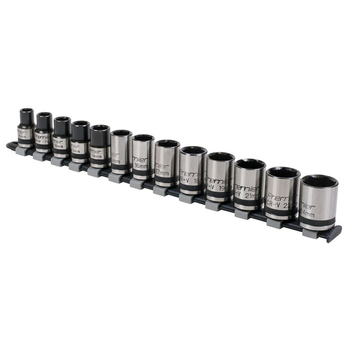Sealey Premier Black Premier Black Lock-On Socket Set 1/2"Sq Drive 13pc AK2742B Sealey Premier Black - Town Tools 
