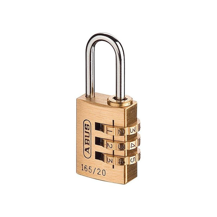 Abus Mechanical 165/20 20mm Solid Brass Body Combination Padlock (3-Digit) Carded ABUS Mechanical - Town Tools
