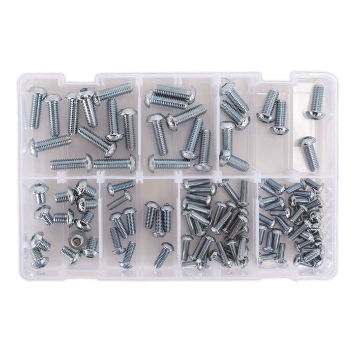 Button Head High Tensile 10.9 Socket Screw Assortment M5-M10 108pc - DIN 912 Sealey - Town Tools 