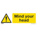 Sealey Warning Safety Sign Mind Your Head Rigid Plastic SS39P1 Sealey - Town Tools 