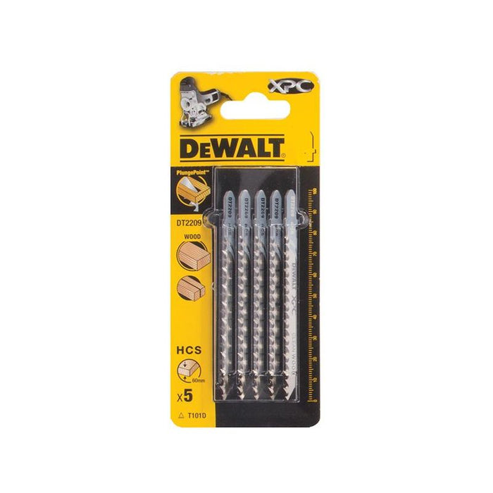 Dewalt Power Tools XPC HCS Wood Jigsaw Blades Pack of 5 T101D DeWALT Power Tools - Town Tools