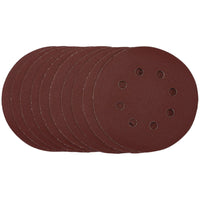 Draper Punched Sanding Discs, 125mm, Hook & Loop, 240 Grit, (Pack of 10) 54758