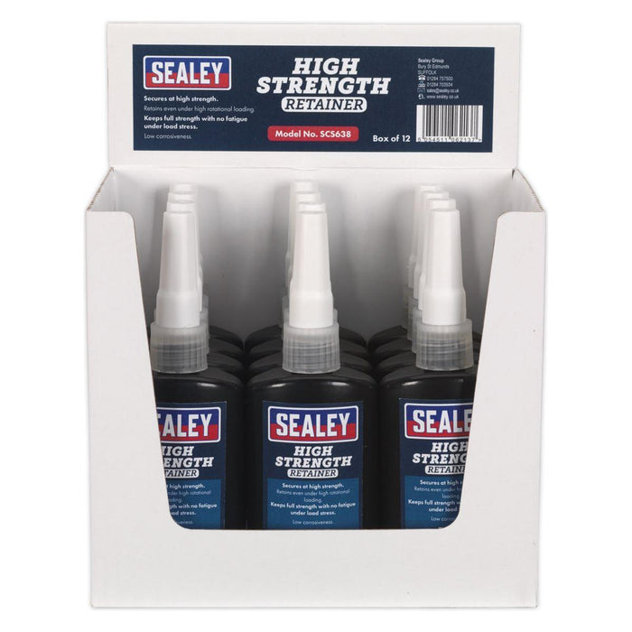 Sealey High Strength Retainer 50ml Pack of 12 SCS638 Sealey - Town Tools 