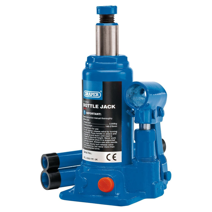 Draper Hydraulic Bottle Jack, 2 Tonne 13064