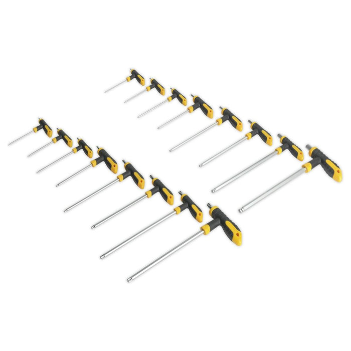 Sealey T-Handle TRX-Star* & Hex Key Set 16pc S0916 Siegen by Sealey - Town Tools 